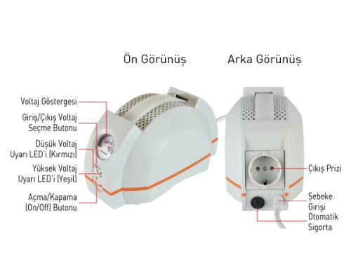TUNÇMATİK Reguline 600VA TSK2918 REGULATÖR VOLTAJ DUZENLEYICI GERİLİM DÜZENLEYICI 